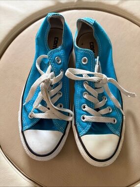 Converse Kids Turquoise Canvas Lace-Up Sneakers